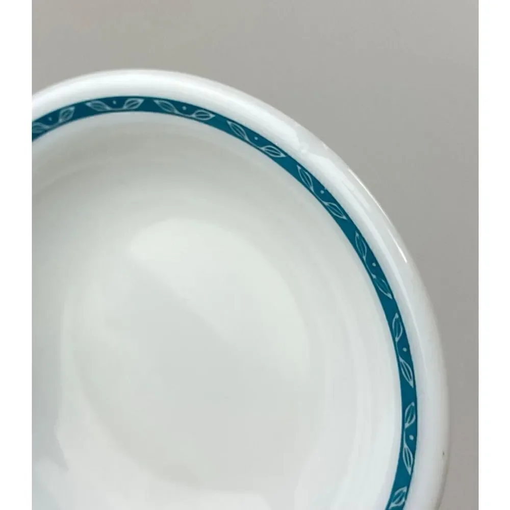 3 Vintage US Corning Decor Pyrex DinnerWare Blue Laurel Leaf Berry Bowls 706 CP1